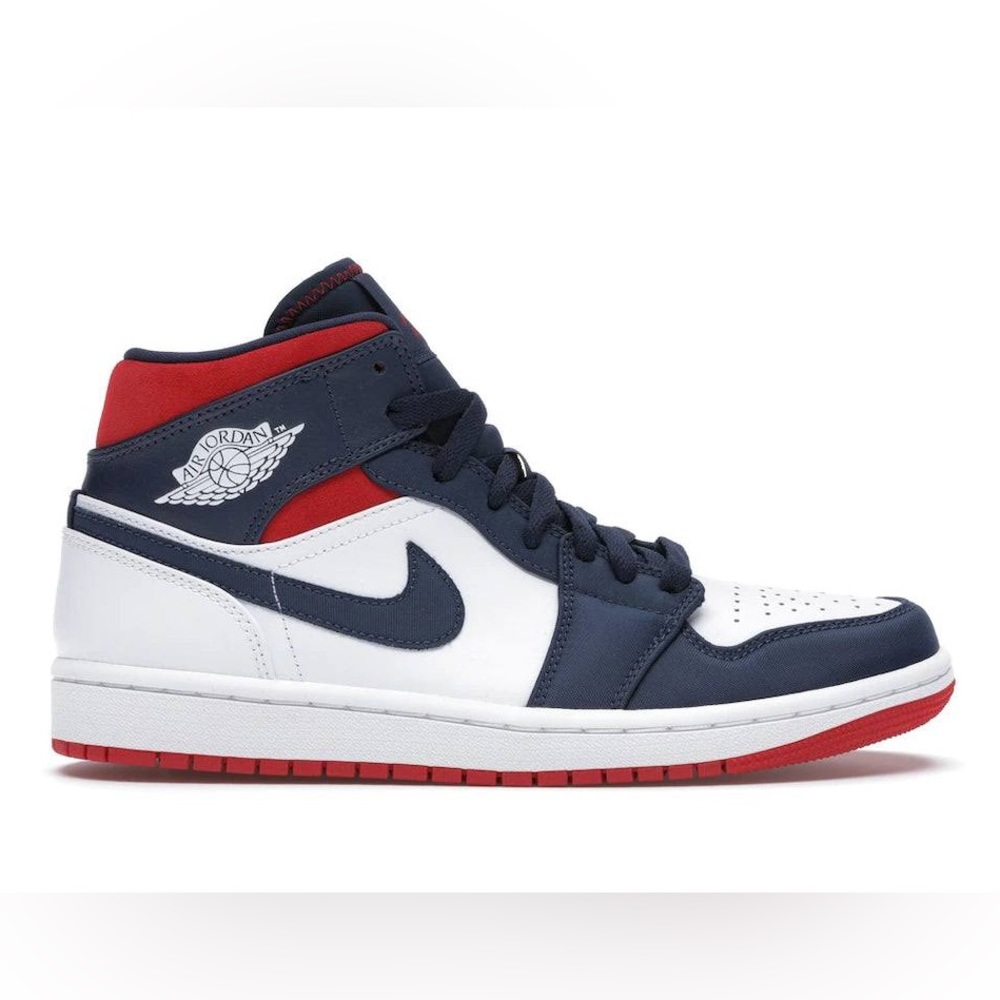 Nike Air Jordan Mid Navy Red White Sneakers